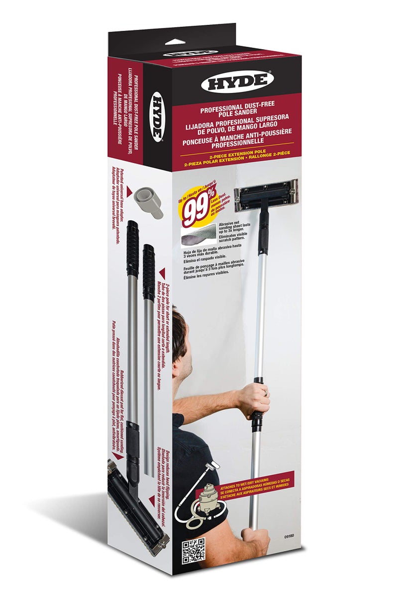 HYDE 09180 Dust-Free Vacuum Sander, Professional Pole Sander - Image 1